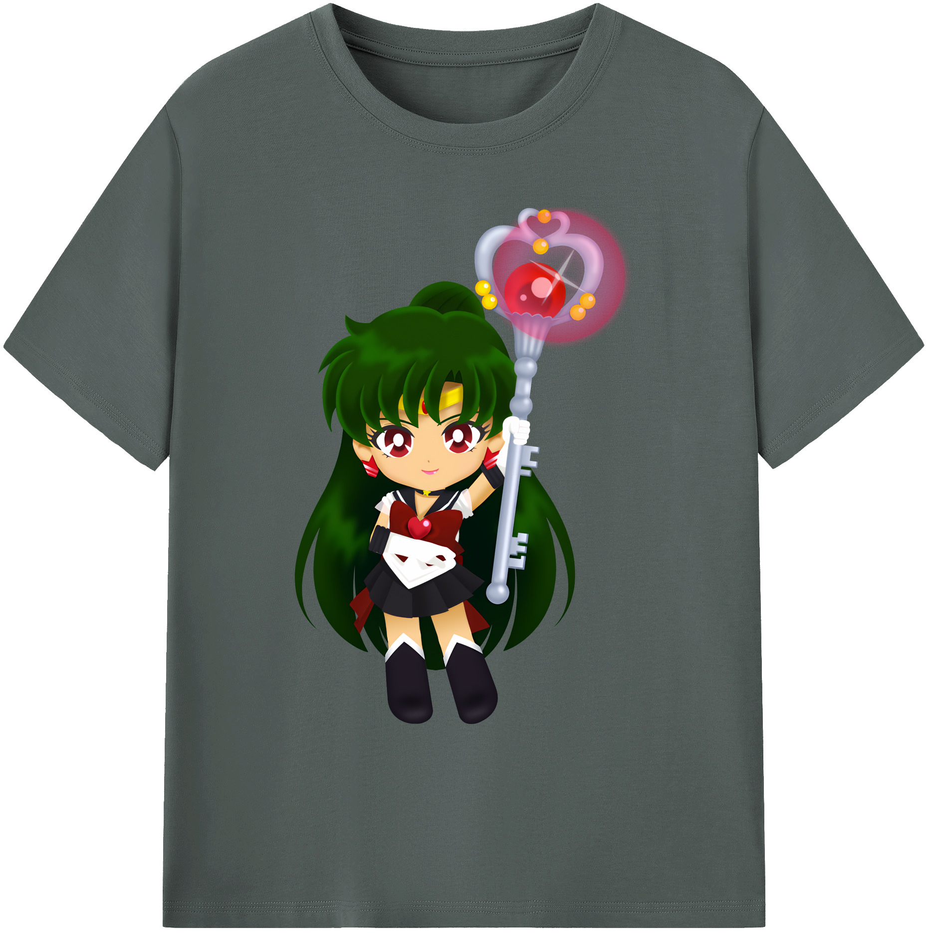 （画像用） 美少女戦士セーラームーン 冥王せつな Sailor Moon Meiou Setsuna 綿100％ メンズ半袖Tシャツ｜肌触りやわらか＆通気性